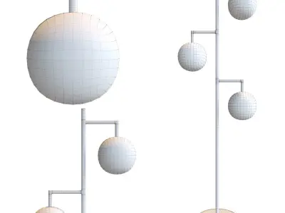 ORBS CHAMPAGNE FLOOR LAMP cb2 3D model