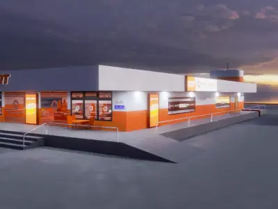 Supermarket Low-poly 3D model 3D model