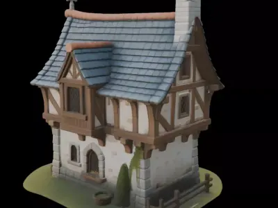 Medieval House 3D model 6