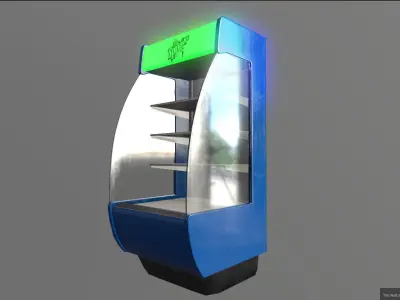 Supermarket Glass Display Refrigerator Free low-poly 3D model