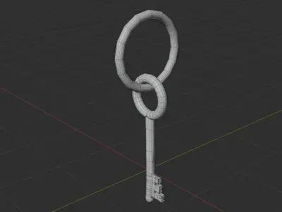 a key Low-poly 3D model