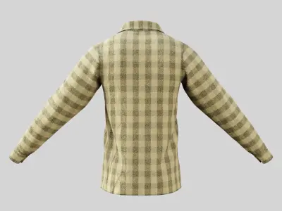 Light Yellow Fannel Checkered Low-poly 3D model
