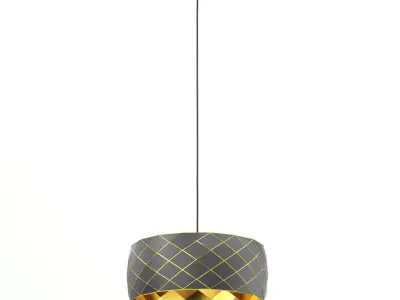 Black and Gold Hanging Lamp 3D Model 3D model