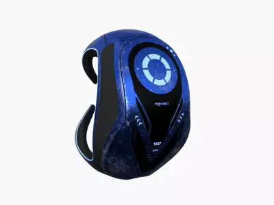 SciFi Backpack G06 Blue - Fashion Character Design Low-poly 3D model