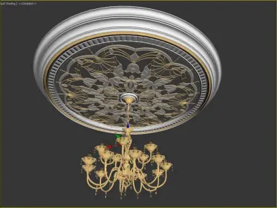 chandelier collection Low-poly 3D model