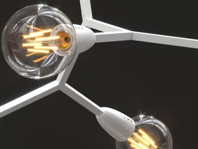 Polygon Chandelier 6 White 3D model