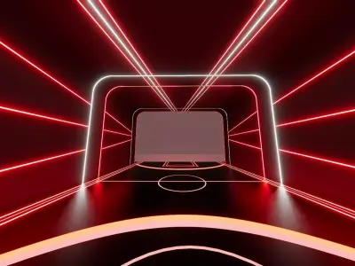 Futuristic Neon Basketball Tunnel Entrance  Event Booth 3D model