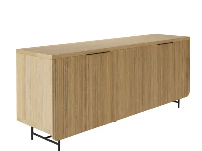 Ludlow Reeded 4-Door Sideboard Low-poly 3D model