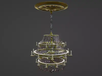 Big Candle Chandelier 3D model