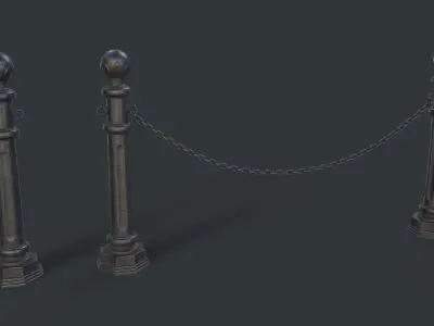Street Bollard 04 PBR Game Ready Low-poly 3D model