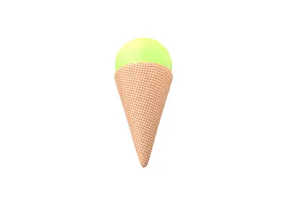 Ice Cream Cone v2 007 Low-poly 3D model