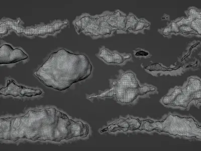 Realistic clouds - smoke low poly pack 3D 3D model