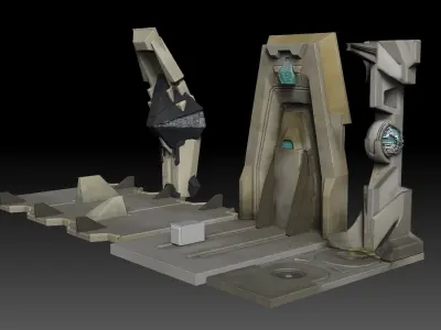 Scifi Egyptian Elements 3D model