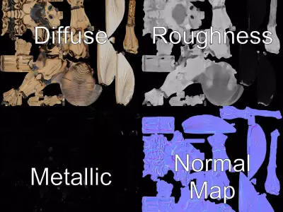 Insectoid Humanoid Robot Model Pack Low-poly 3D model