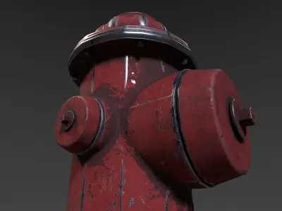 Fire Hydrant Low-poly 3D model 25