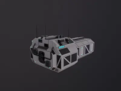 Planetary Garage Module Low-poly 3D model