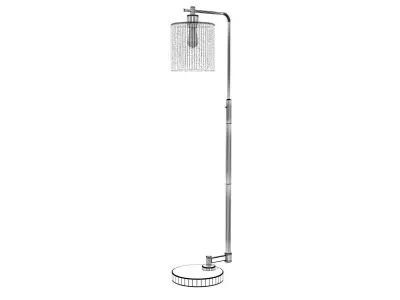 Seeded Glass Industrial Floor Lamp 3D model