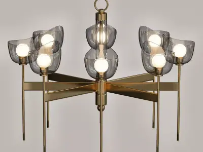 Davis 6 Light LED Chandelier 3D model