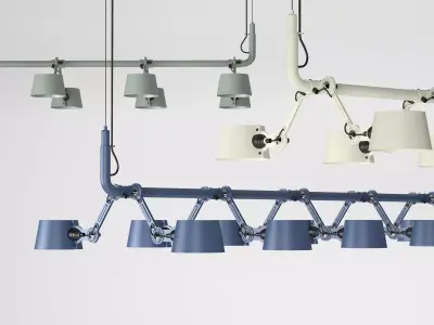 B P 12 P pendant light with four lamps hanging from it 3D model