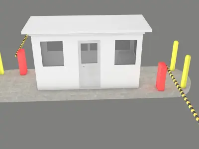 Guard Booth Street Low-poly 3D model