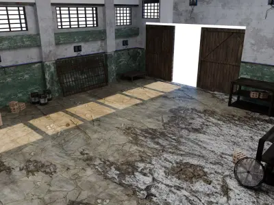 Industrial Hall and Warehouse Modular Level Pack Low-poly 3D model