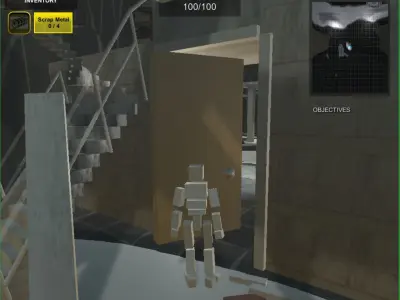 A Simple Door Set Low-poly 3D model