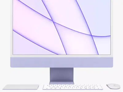 Apple iMac 24 inch 2021 Purple Low-poly 3D model