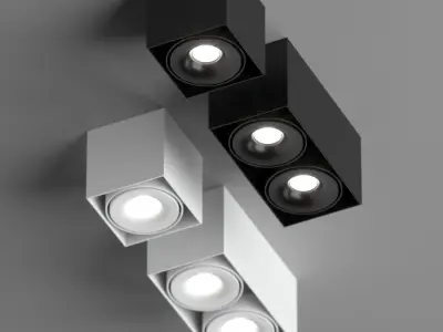 Tema N three led lights on wall 3D model