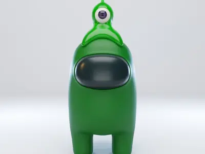 Among Us Brain Slug Character  3D model