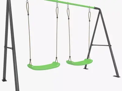 Swing set with two seats 3D model