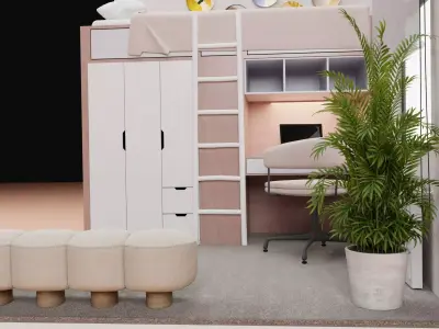 Bedroom interior 3D model 67