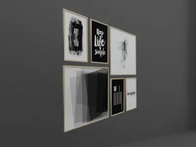 Frame Set of windows Low-poly 3D model
