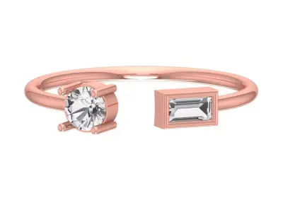 Women Open End Light Weight Band Ring 3D print model