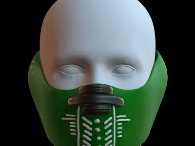 Gas mask helmet 3d model scifi Low-poly  Low-poly 3D model 171