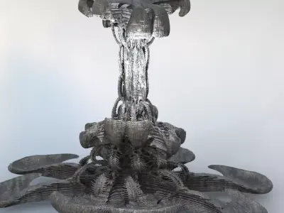Xeno Inspired Spine Ship 3 3D model