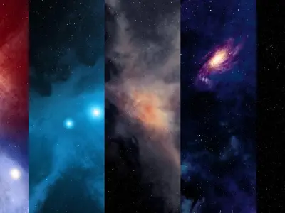 Space and Skies - Panoramas 360 degree Low-poly 3D model