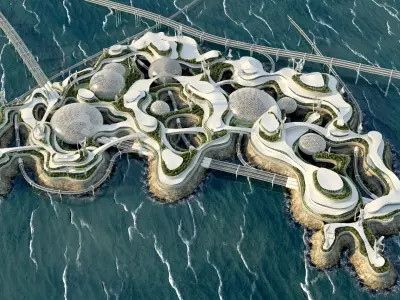  Future City Bionic architecture Eco energy concept vrat animated 