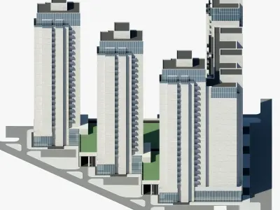 Residential Complex Co1 Low-poly 3D model