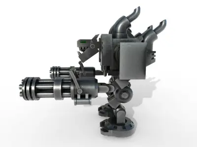Machine Gun Robot Low-poly 3D model