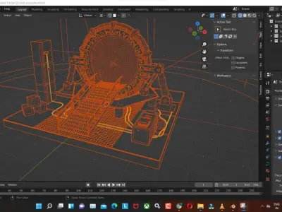 stargate low poly model render in blender  Low-poly 3D model