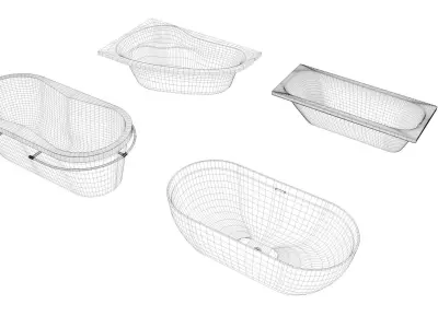 Bathroom furnishing elements mix  Low-poly 3D model