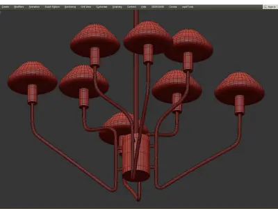 Gray Glass Mushrooms Low-poly 3D model