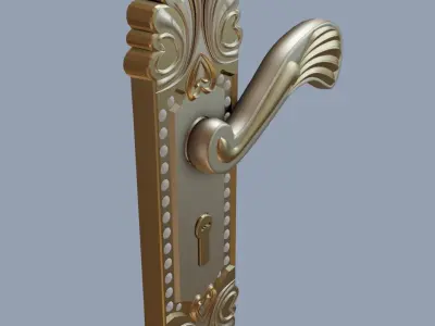 Door handle 3D model 5