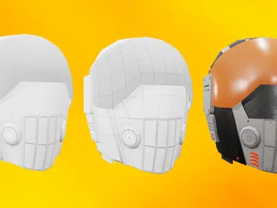 3D Battle Helmet Pack for Military and Sci-Fi Creations Low-poly 3D model