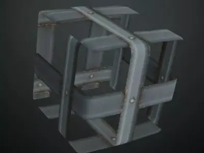 Stylized Metal Gate PBR Seamless Texture