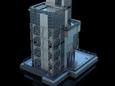 Futuristic Future Modern City Building Skyscraper 18 3D model