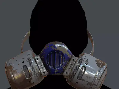 Gas mask helmet 3d model scifi Low-poly  Low-poly 3D model 426