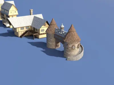 Medieval Village Bundle 02 Low-poly 3D model