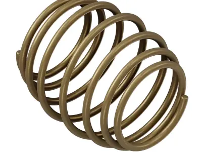 Antique Brass Compression Spring 3D model