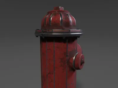 Fire Hydrant Low-poly 3D model 25